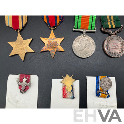 Collection of Military Medals, Including Both Full Size and Miniature Version - Lot of 11