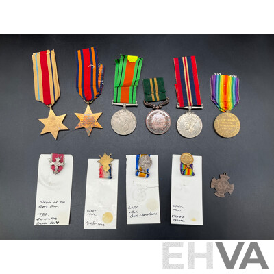 Collection of Military Medals, Including Both Full Size and Miniature Version - Lot of 11