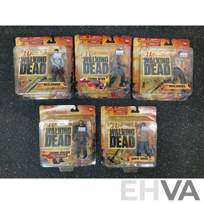 Walking Dead Action Figures, Lot of 5 -  Sealed New in Box