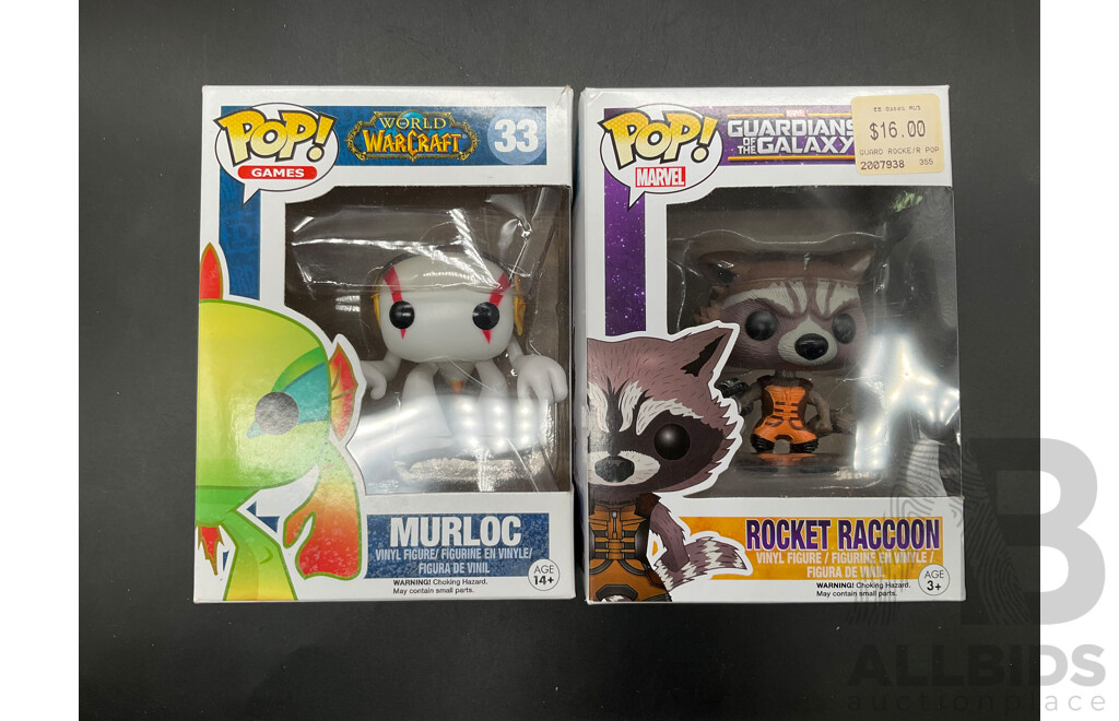 Assorted Collectable Figures, Including2 Funko Pops Collectable Vinyl Figures, 2 MARVEL Avengers Action Figures and  MEGA BLOCK Call of Duty Collectorable Building Sets - Lot of 6