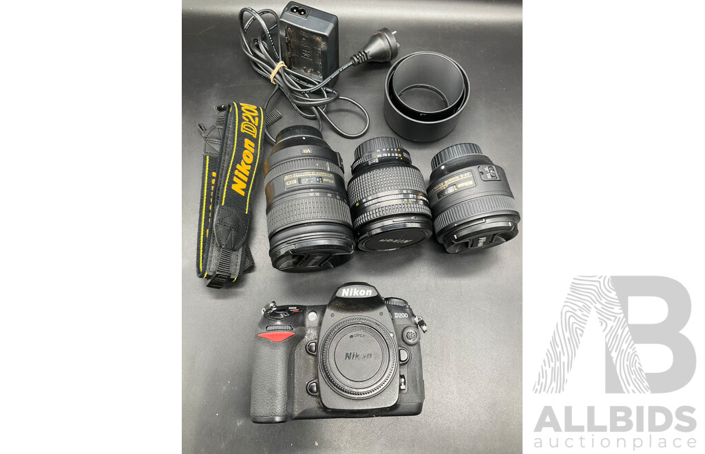 NIKON D200 Digital Camera Kit with 28-300mm Lens, 24-120mm Lens, 85mm Lens and Accessories