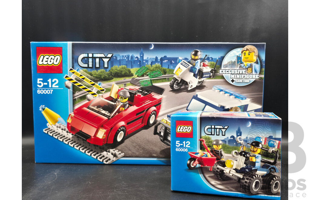 Retired Lego Set, City, Police ATV, 60006 and High Speed Chase, 60007 Sealed New in Box