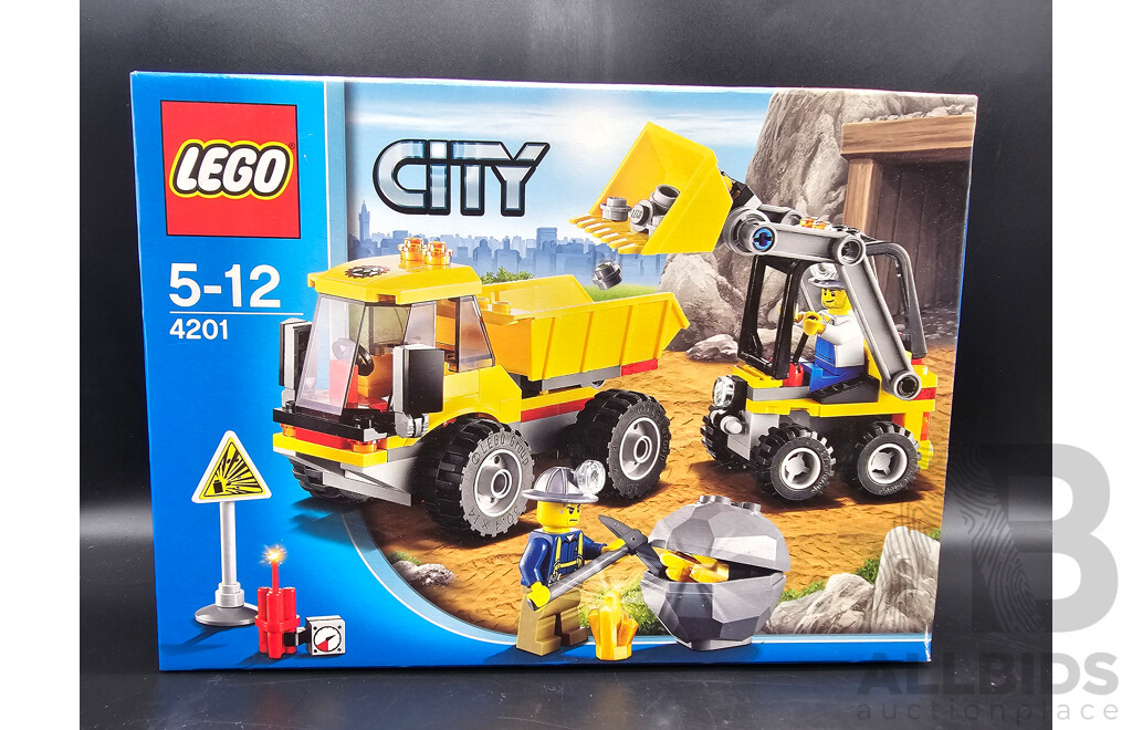 Retired Lego Set, City, Mining 4x4, 4200 and Loader and Dump Truck, 4201 Sealed New in Box
