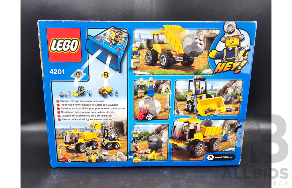 Retired Lego Set, City, Mining 4x4, 4200 and Loader and Dump Truck, 4201 Sealed New in Box