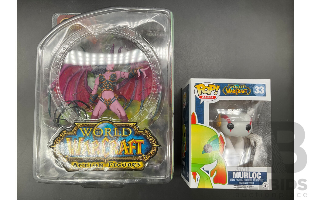 Amber Lash World of WarCraft Action Figures and Murloc Vinyl Figure - Lot of 2