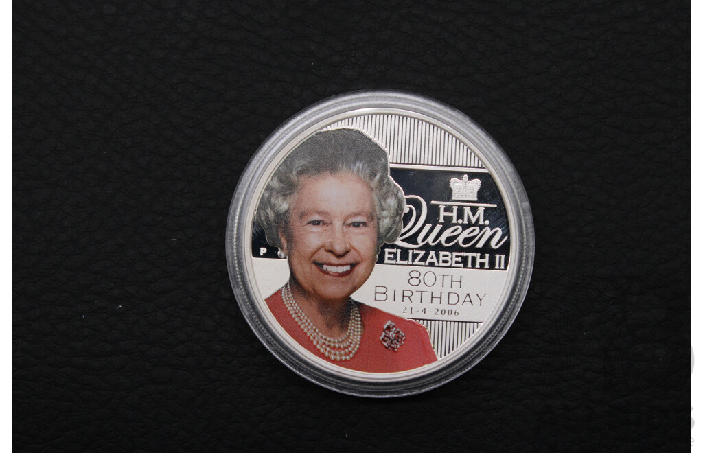 Australian TPM 2006 One Dollar Proof Silver Coin Commemorating the 80th Birthday of Her Majesty Queen Elizabeth II