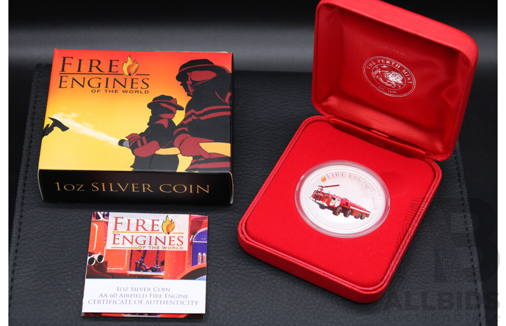Australian TPM 2006 ''Fire Engines of the World'' 1973 AA-60 Airfield 1oz One Dollar Silver Proof Coin