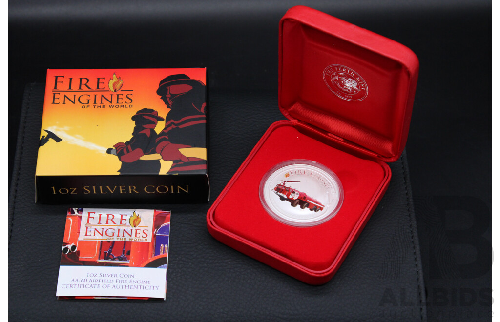 Australian TPM 2006 ''Fire Engines of the World'' 1973 AA-60 Airfield 1oz One Dollar Silver Proof Coin