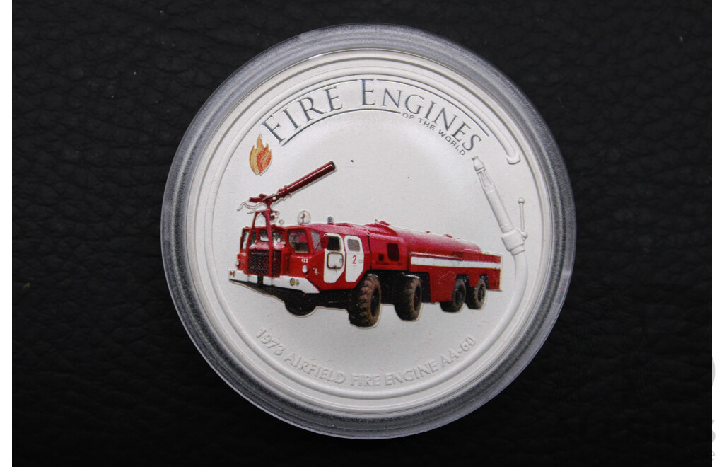 Australian TPM 2006 ''Fire Engines of the World'' 1973 AA-60 Airfield 1oz One Dollar Silver Proof Coin