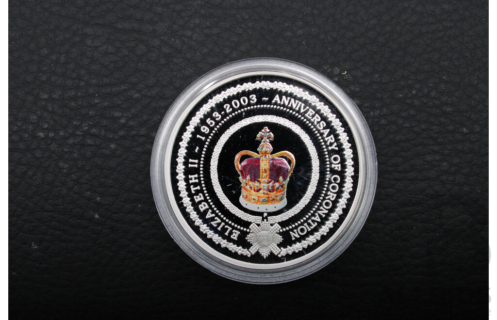 Australian TPM 2003 ''50th Anniversary of the Coronation of Queen Elizabeth II'' 1oz One Dollar Silver Proof Coin