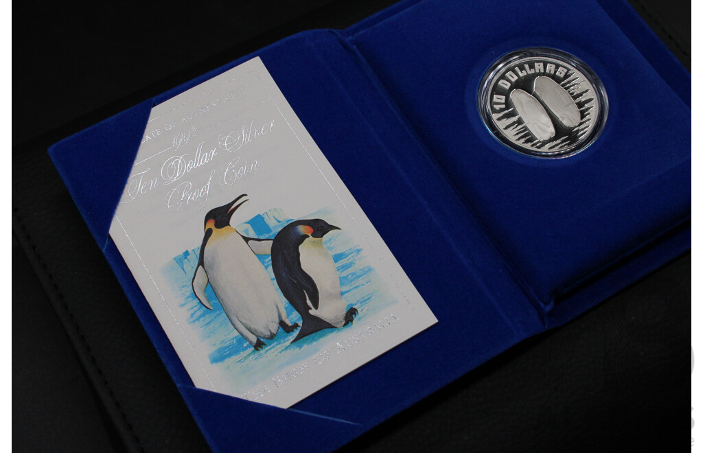 Australian RAM 1992 ''Birds of Australia''  $10 Emperor Penquin Silver Proof Coin