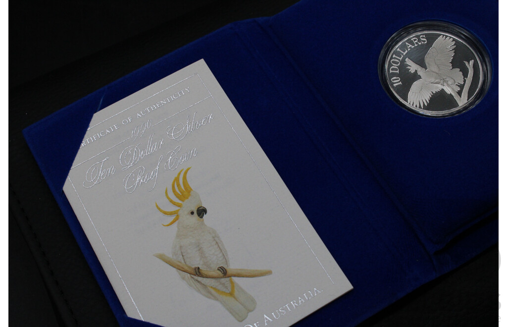 Australian RAM 1990 ''Birds of Australia''  $10 Cockatoo Silver Proof Coin
