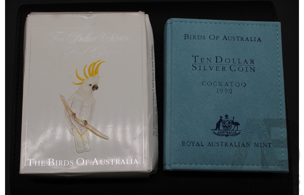 Australian RAM 1990 ''Birds of Australia''  $10 Cockatoo Silver Proof Coin
