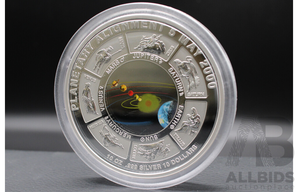 Australian TPM 2000 Planetary Alignment 10 Oz Ten Dolar Silver Proof Coin