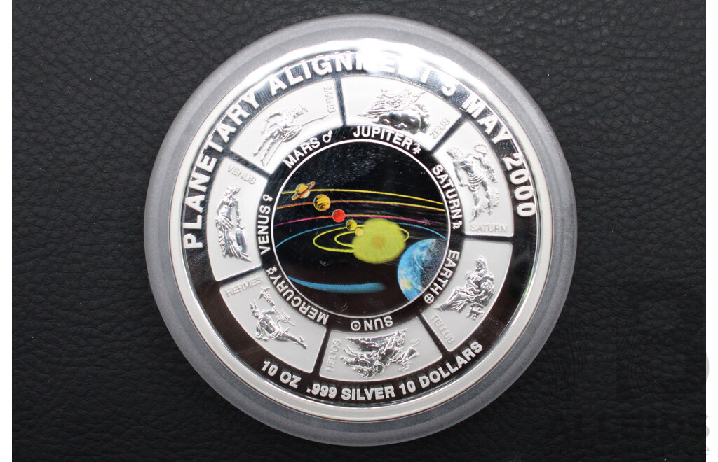 Australian TPM 2000 Planetary Alignment 10 Oz Ten Dolar Silver Proof Coin