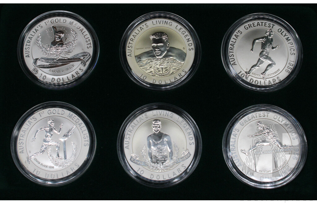 Australian RAM 1994-1996 Australia's Olympic Heritage Series 6 Silver Proof Coin Set