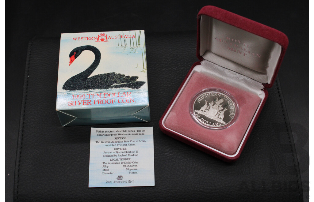 Collection of Australian RAM 1990-1993 ''State Series'' $10 Silver Proof Coins - Lot of 3