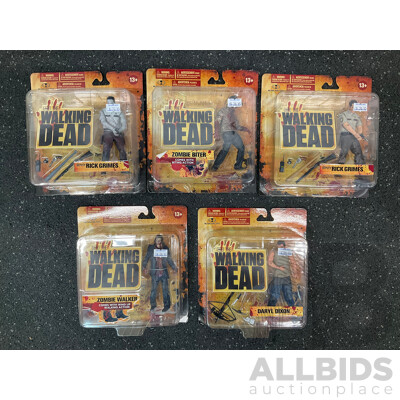 Walking Dead Action Figures, Lot of 5 -  Sealed New in Box Walking Dead Action Figures, Lot of 5 -  Sealed New in Box