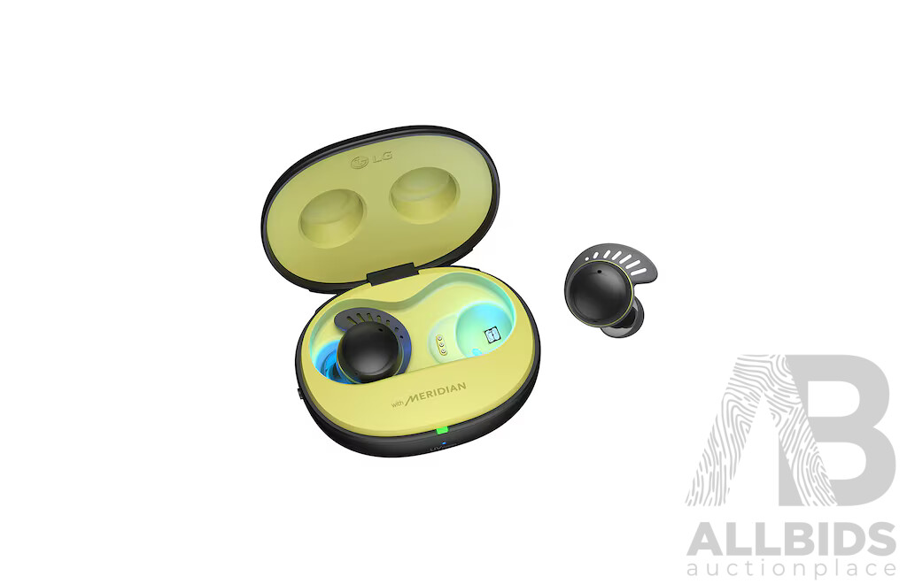 LG TONE Free UTF8Q Fit Wireless Earbuds with Swivel Grip and ANC - Black/Lime - ORP $387