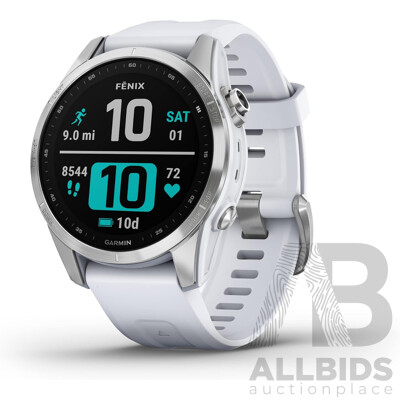 Garmin Fenix 7S Watch - Silver with Whitestone Band - ORP $1,199 Garmin Fenix 7S Watch - Silver with Whitestone Band - ORP $1,199
