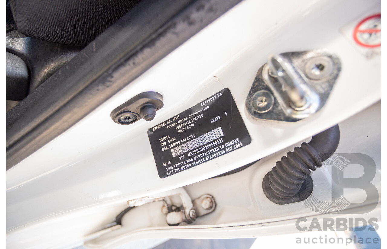 02/2019 Toyota Hilux WORKMATE GUN135R MY19 Double Cab P/Up White Turbo Diesel 2.4L