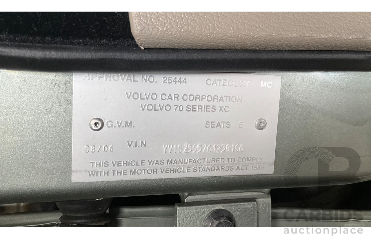 8/2006 Volvo XC70 Lifestyle Edition (LE) MY07 4d Wagon Silver Metallic Turbo 2.5L