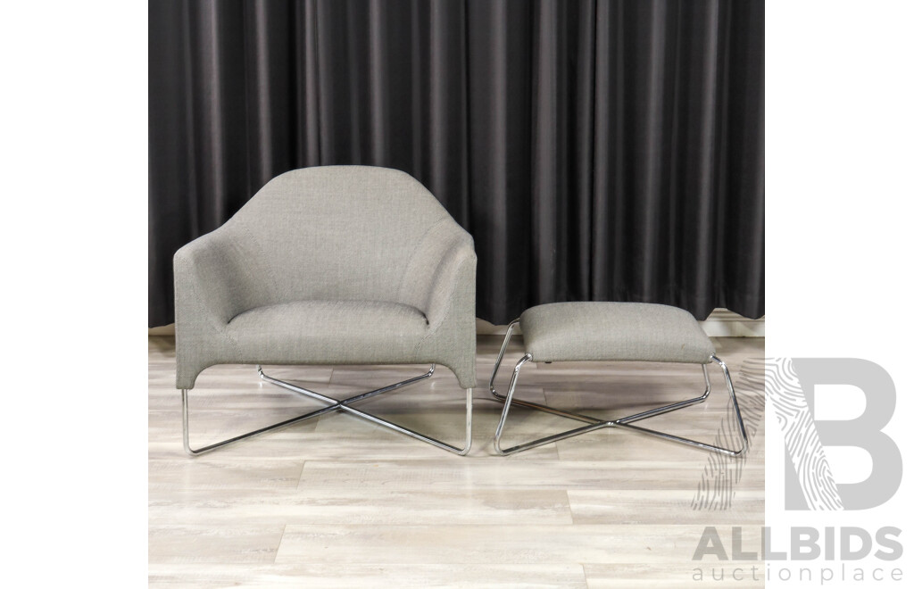 Bali Armchair and Footstool by Carlo Colombo for Poliform