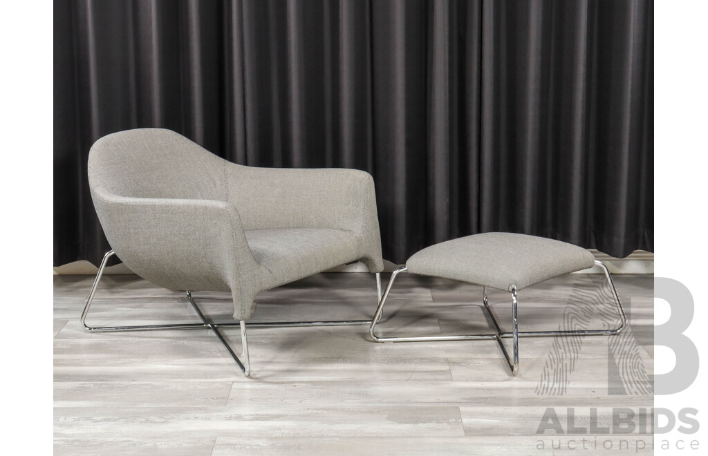 Bali Armchair and Footstool by Carlo Colombo for Poliform