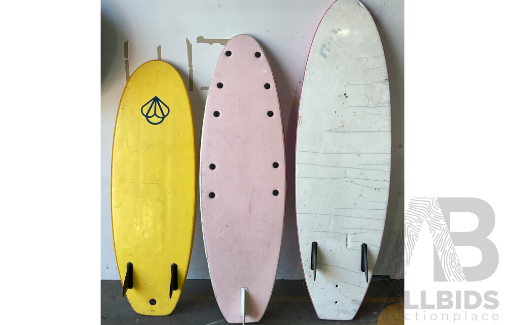 Assorted Surboard ,Soft-top Surboard ,Training Boards, Surf Rescue Board - Lot of 5