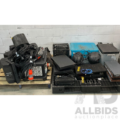 Portable Power Distribution Box and Pallet of Party Eletric Equipment - Untested Portable Power Distribution Box and Pallet of Party Eletric Equipment - Untested