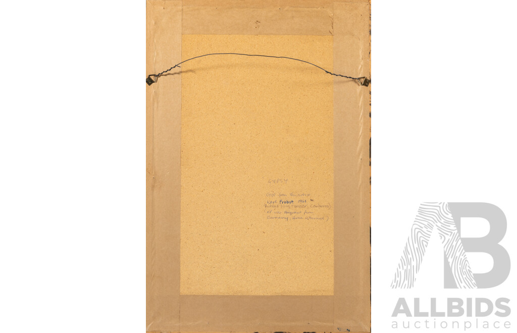 Kate Probst (20th Century, Germany, Working C1965), Gypsy (1965), Wonderful Original Vintage Ink & Wash, 47 x 32 cm (frame)