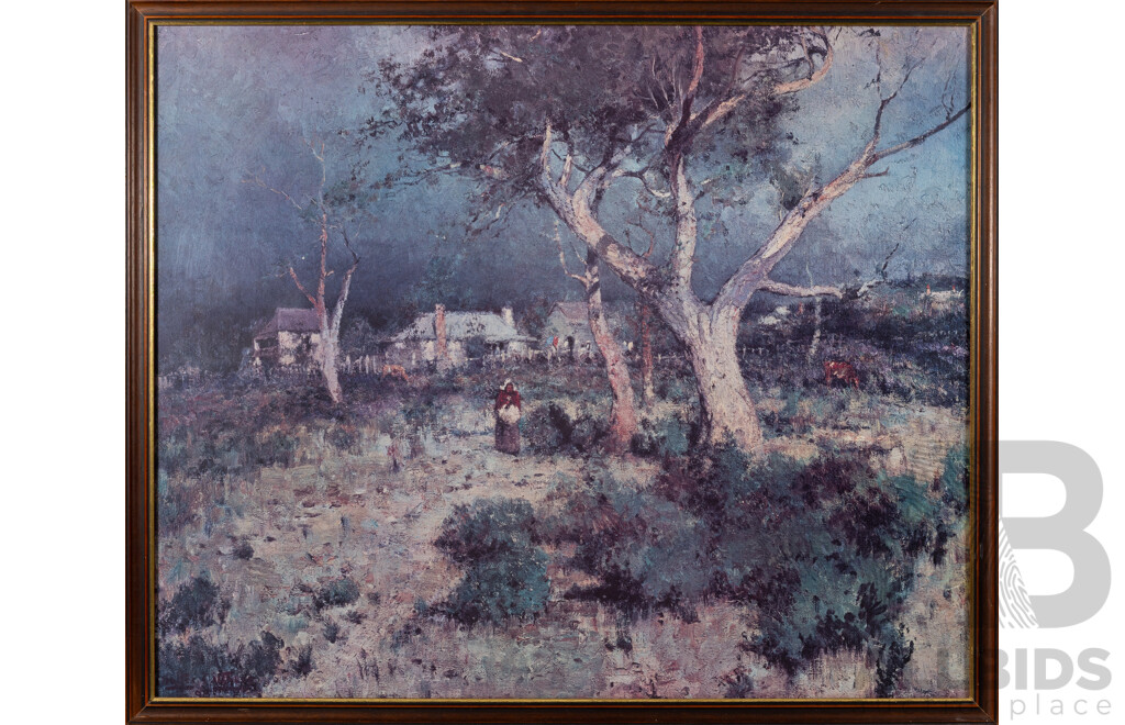 Walter Withers (19/Early 20th Centuries, Australian,1854-1914), The Coming Storm, Reproduction Colour Print of Original Oil, 72 x 87 cm (frame)