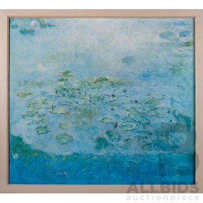 Claude Monet, 19/20th Centuries, French, 1840-1926), Water Lilies (Nympheas), Reproduction Colour Print of the Original, 81 x 89 cm (frame)