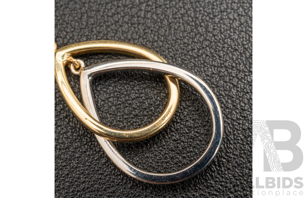 Michael Hill 10ct double drop Pendant, White/yellow Gold, 1.29 Grams
