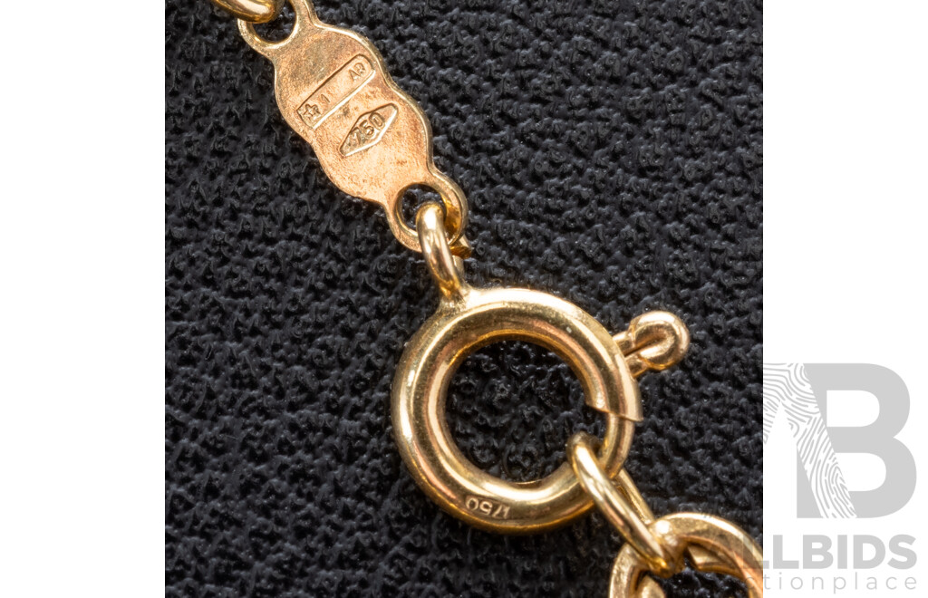 18ct Vintage Twist Rope Link Bracelet, 18.5cm, 5.21 Grams