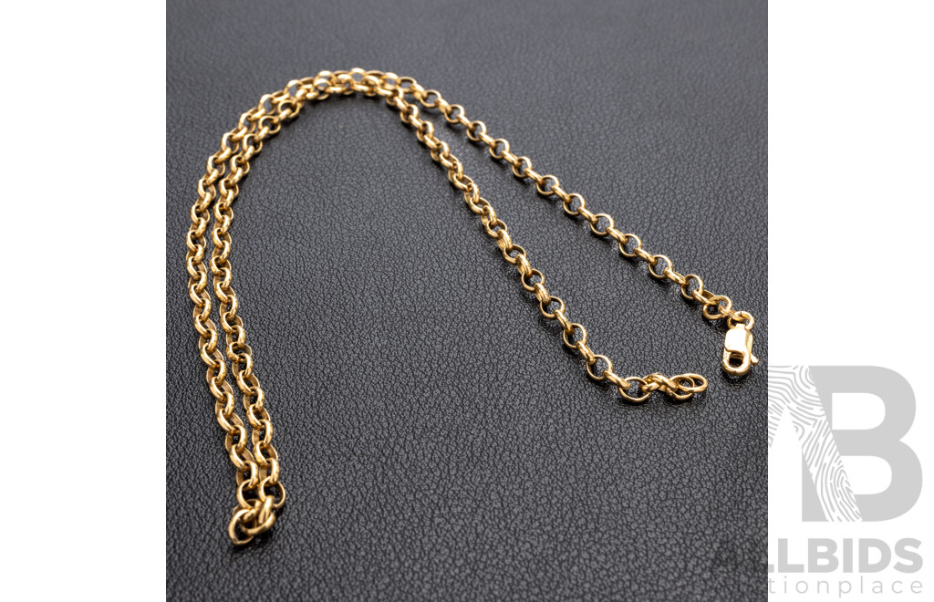 9ct Belcher Link Necklace, 45cm, 8.46 Grams