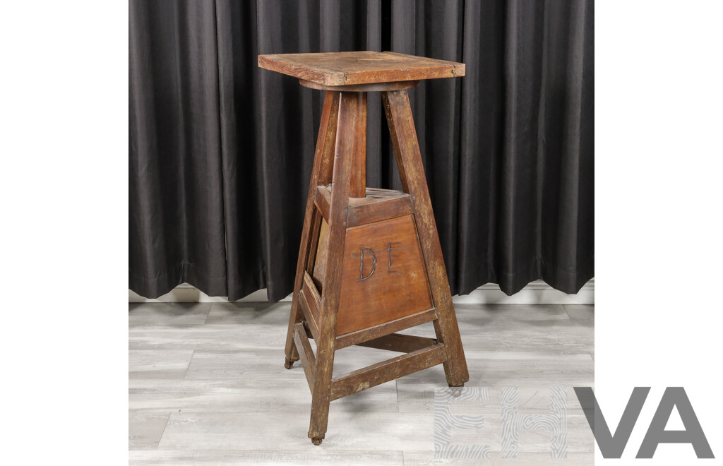 Antique French Oak Sculptors Stand