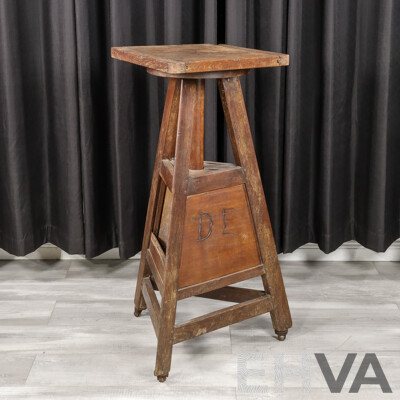 Antique French Oak Sculptors Stand