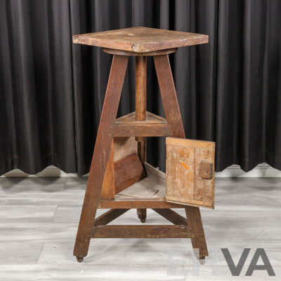 Antique French Oak Sculptors Stand