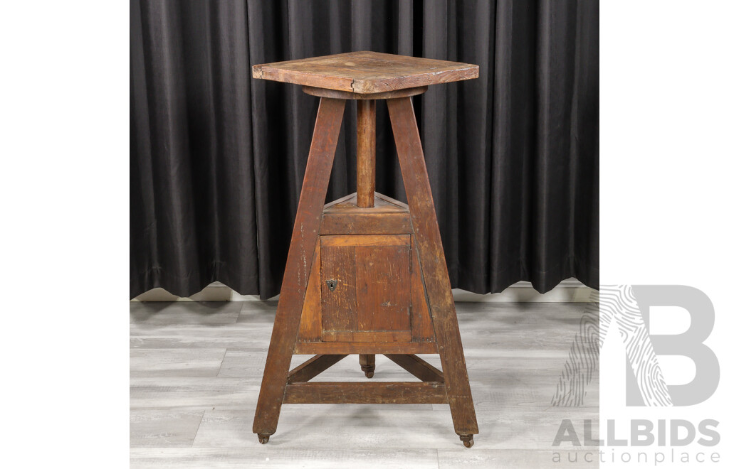 Antique French Oak Sculptors Stand