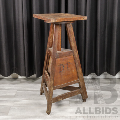 Antique French Oak Sculptors Stand