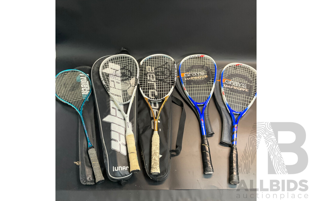 Assorted Squash & Badminton Racket - Lot of 5