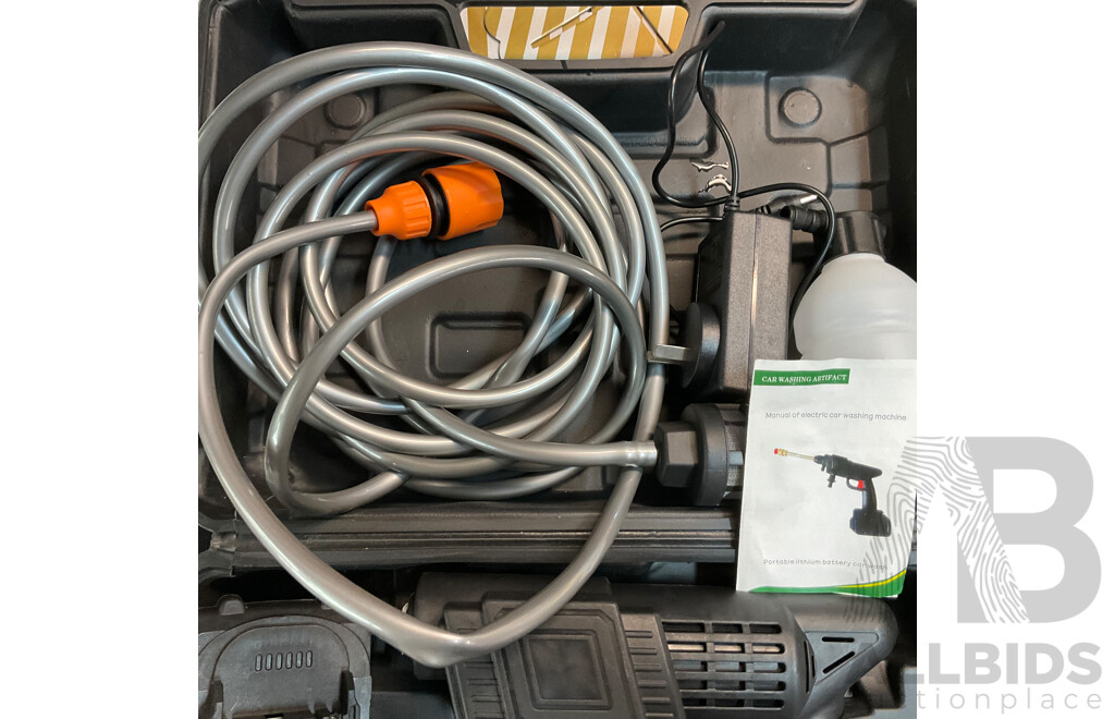 Assorted Household Items Includes Electric Car Washing Machine, Outdoor Light and More