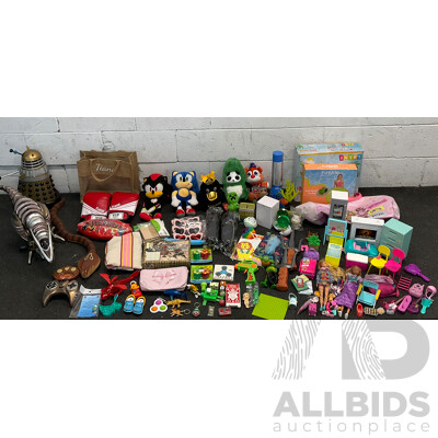 Mixed Lot - Kids' Toys, Carry Bag, Notebook, and More