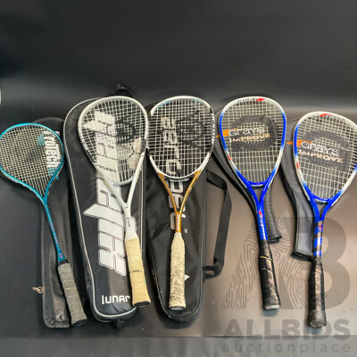 Assorted Squash & Badminton Racket - Lot of 5