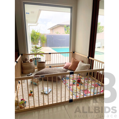 KIDDY Cots Wooden Baby Playpen - 8 Panel