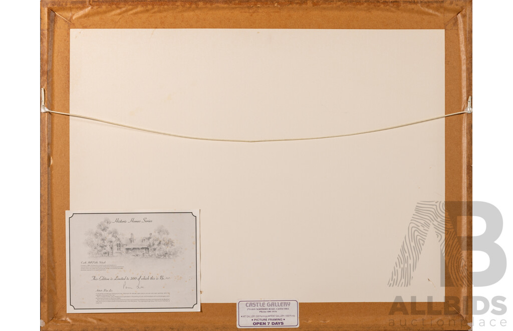Pam Lee, (20th Century, Australian, 1948-), Castle Hill Public School (Historic Homes Series) Limited Edition 101 of 500 Print of Original Watercolour, 54 x 71 cm (frame)