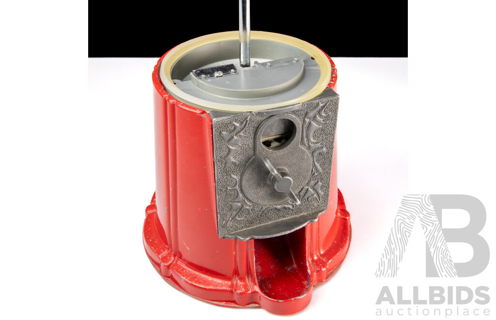 Painted Cast Metal and Glass Gumball Machine