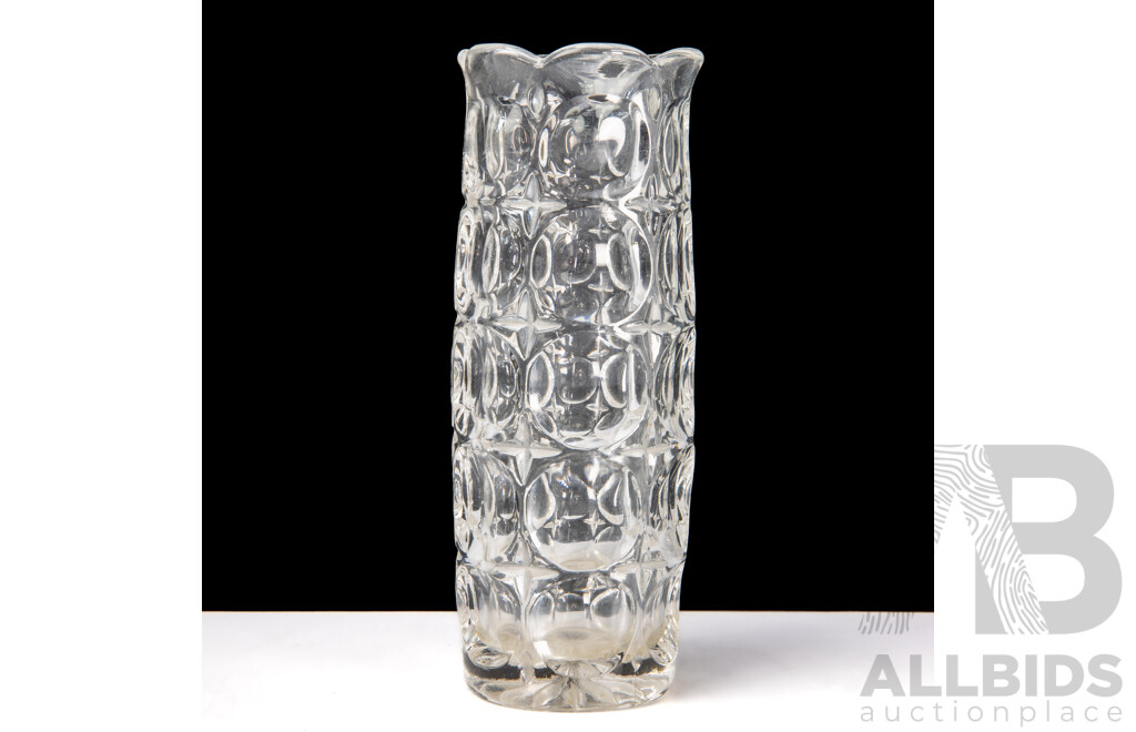 Antique German Moulded Glass Vase by Brockwitzer Glasfabrik