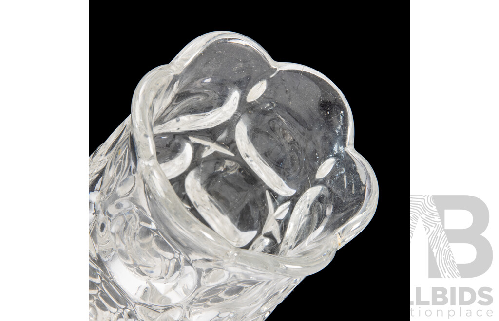 Antique German Moulded Glass Vase by Brockwitzer Glasfabrik